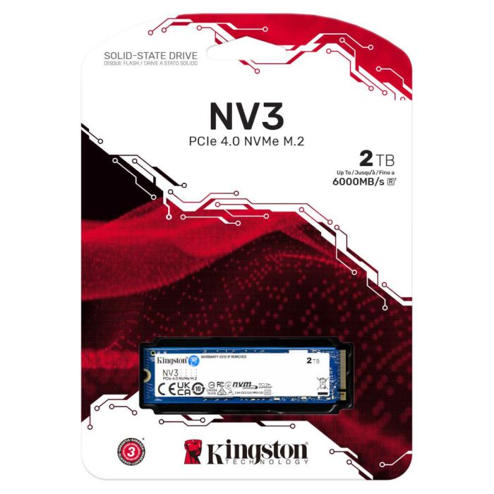 Kingston 2TB NV3 M.2 NVMe Gen4 SSD, M.2 2280, PCIe4, R/W 6000/5000MB/s
