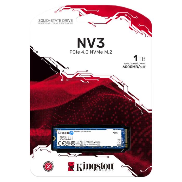 Kingston 1TB NV3 M.2 NVMe Gen4 SSD, M.2 2280, R/W 6000/4000MB/s