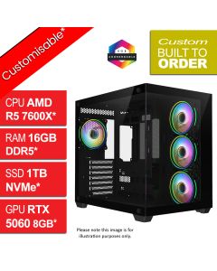 AMD Ryzen 5 7600X 16GB, 1TB, RTX 5060, Wolf v1.8 RGB Gaming PC