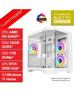 AMD Ryzen 5 8400F RTX5060, W11H, DS240 v2.0 RGB Gaming PC