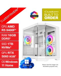 AMD Ryzen 5 8400F RTX5060, W11H, DS240 v2.0 RGB Gaming PC