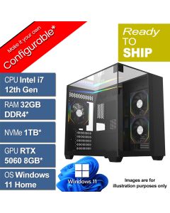Intel i7 12700F 32GB RTX 5060 W11H Eclipse MiniZilla V2.7 Gaming PC