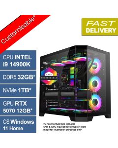 Intel Core i9 14900K RTX 5070 W11H DS360 Vader v2.2 Gaming PC