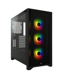 Corsair iCue 4000X 3x ARGB Fans, Black, Midi ATX, Glass Side