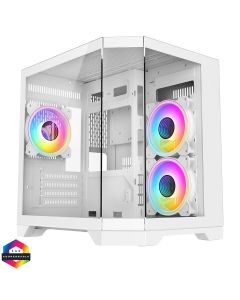CIT DS240 White Micro-ATX Gaming Case with 3 x CiT Celsius 120mm Fans
