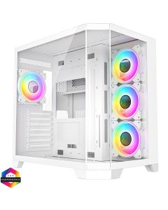 CIT DS360 White ATX Gaming Case With 4 x CiT Celsius Fans