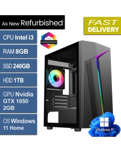 Intel i3 9100F, 8GB, GTX 1050 2GB, W11H, CIT Alpha Refurb Gaming PC