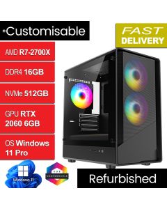 AMD R7 2700X, RTX2060 6GB, W11P - Level 5 Refurb Gaming PC