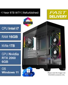 Intel i7 8700, 16GB, RTX 2060 6GB, W11P, Mercury Refurb Gaming PC