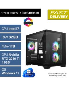 Intel i7 9700, 32GB, RTX 2080 Ti 11GB, W11P, Concept Refurb Gaming PC