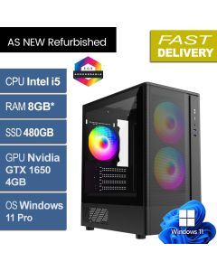 Intel i5 8500, 8GB, 480GB, GTX 1650, W11P, F3M Refurb Gaming PC