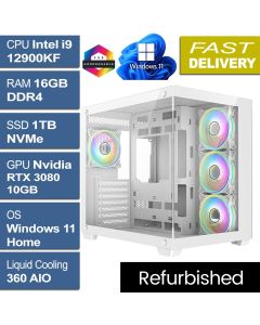 Intel i9 12900KF 16GB RTX 3080 W11H, Vision White Refurb Gaming PC v1.1