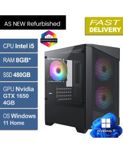 Intel i5 8500, 8GB, 480GB, GTX 1650, W11H, Level 1 Refurb Gaming PC