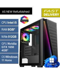 Intel i5 8500, 8GB, 512GB, GTX 1650, W11H, PRISM Refurb Gaming PC