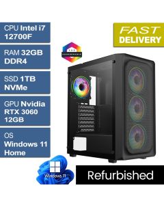 Intel i7 12700F, 32GB, RTX 3060, W11H, Orion Refurb Gaming PC