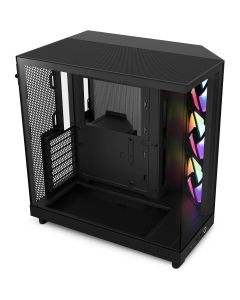NZXT H6 Flow RGB Black Dual-Chamber ATX Case - 3 x 120mm RGB Fans
