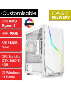 AMD Ryzen 3 3200G 16GB GTX 1050 Ti W11H, Refurb Volt Gaming PC