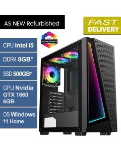 Intel i5 8500, 8GB, 500GB, GTX 1660, W11H, PRISM Refurb Gaming PC