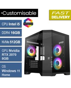 Intel i5 11400, 16GB, RTX 2070 8GB, W11H, CIT DS240 Refurb Gaming PC