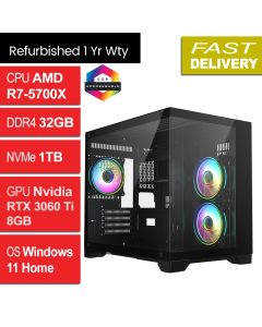 AMD R7 5700X, 32GB, RTX3060Ti, W11H, Concept Refurb Gaming PC