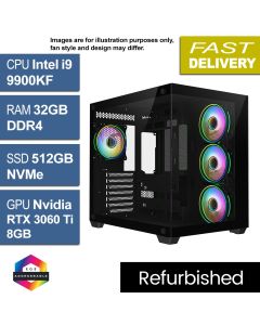 Intel i9 9900KF, 32GB, W11H, RTX 3060Ti, Vision Refurb Gaming PC