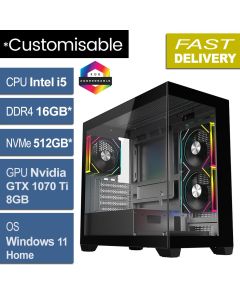 Intel i5 11400, 16GB, GTX 1070 Ti 8GB, W11H, Mercury Refurb Gaming PC