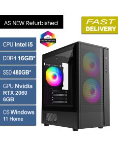 Intel i5 8500, 16GB, 480GB, RTX 2060, W11H, F3M Refurb Gaming PC