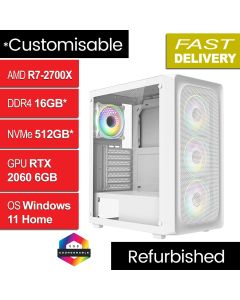 AMD R7 2700X, RTX2060 6GB, W11H - Orion White Refurb Gaming PC