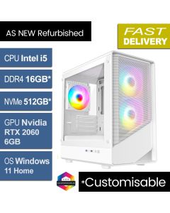 Intel i5 11400, 16GB, RTX 2060 6GB, W11H, Level 5 Refurb Gaming PC
