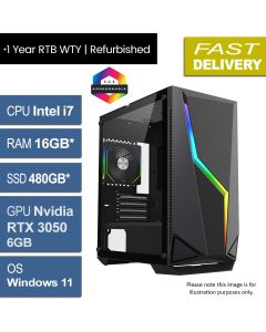 Intel i7 8700, 16GB, RTX 3050 6GB, W11H, Volt Refurb Gaming PC