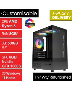 AMD R5 4600G, 8GB, GTX1660 Super, W11H, Celsius, Refurb Gaming PC