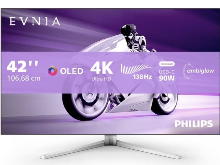 Philips Evnia 42in, 3840x2160 OLED 138Hz 0.1ms 4K Gaming Monitor
