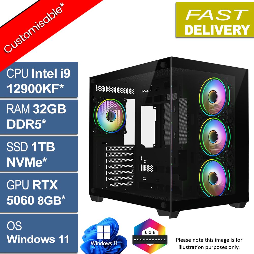 Intel i9 12900KF, 32GB, 1TB, RTX 5060, Predator v2.8 Gaming PC