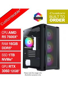 AMD Ryzen 5 7600X RTX 3060 12GB Sniper Wolf v1.7 RGB Gaming PC