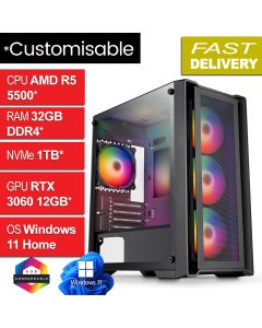 AMD Ryzen 5 5500, RTX 3060 12GB, W11H, Vento v1.3 Gaming PC