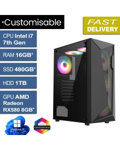 Intel i7 7700 16GB RX580 8GB W11H, Carisma V1.1 Gaming PC