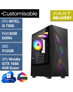 Intel i5 7500 8GB 512GB GTX1650S W11H, Falcon V1.2 Gaming PC