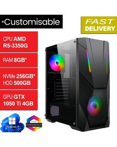 AMD Ryzen 5 3350G, GTX 1050 Ti 4GB, W11H, Master Black Gaming PC