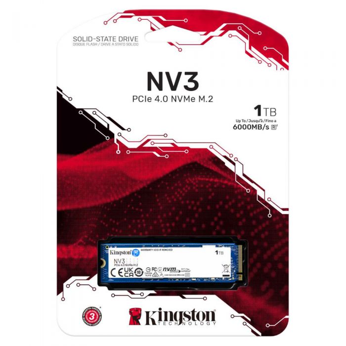 kingston M.2 NV3 1TB 未使用品 Kingston 1TB NV3 M.2 NVMe Gen4 SSD, M.2 2280, R/W 6000/4000MB/s
