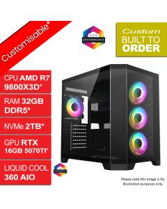 AMD Ryzen 9 7900X RTX 4070 Ti SUPER 5000D Liquid Cooled Gaming PC