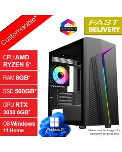 AMD Ryzen 5 4500 RTX3050, W11Home, Alpha v2.4 RGB Gaming PC