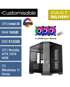 Intel i5 8500,16GB, GTX 1070 8GB, W11H, CIT DS240 Refurb Gaming PC